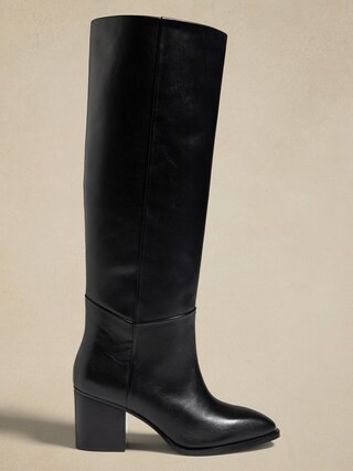Leather Tall Shaft Boot | Banana Republic Factory
