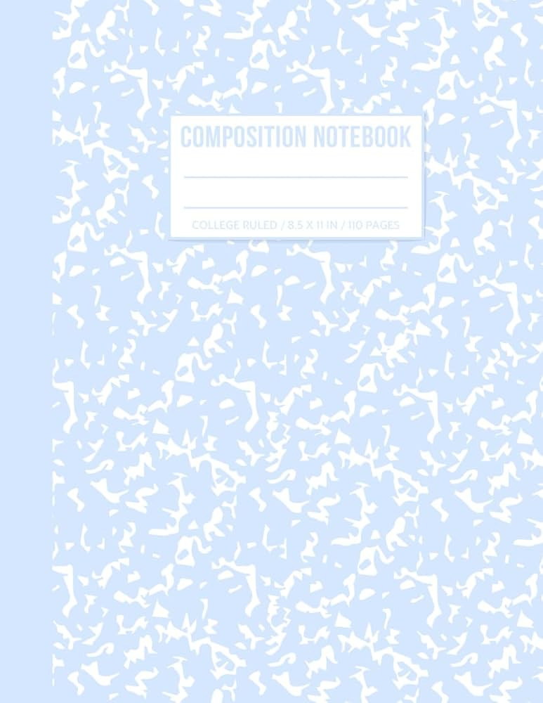 Baby Blue Marble Composition Notebook: Wide Ruled Pastel Blue | Cute Aesthetic School Supplies fo... | Amazon (US)