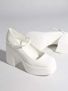 Mary Jane Chunky Heeled Sandals | SHEIN