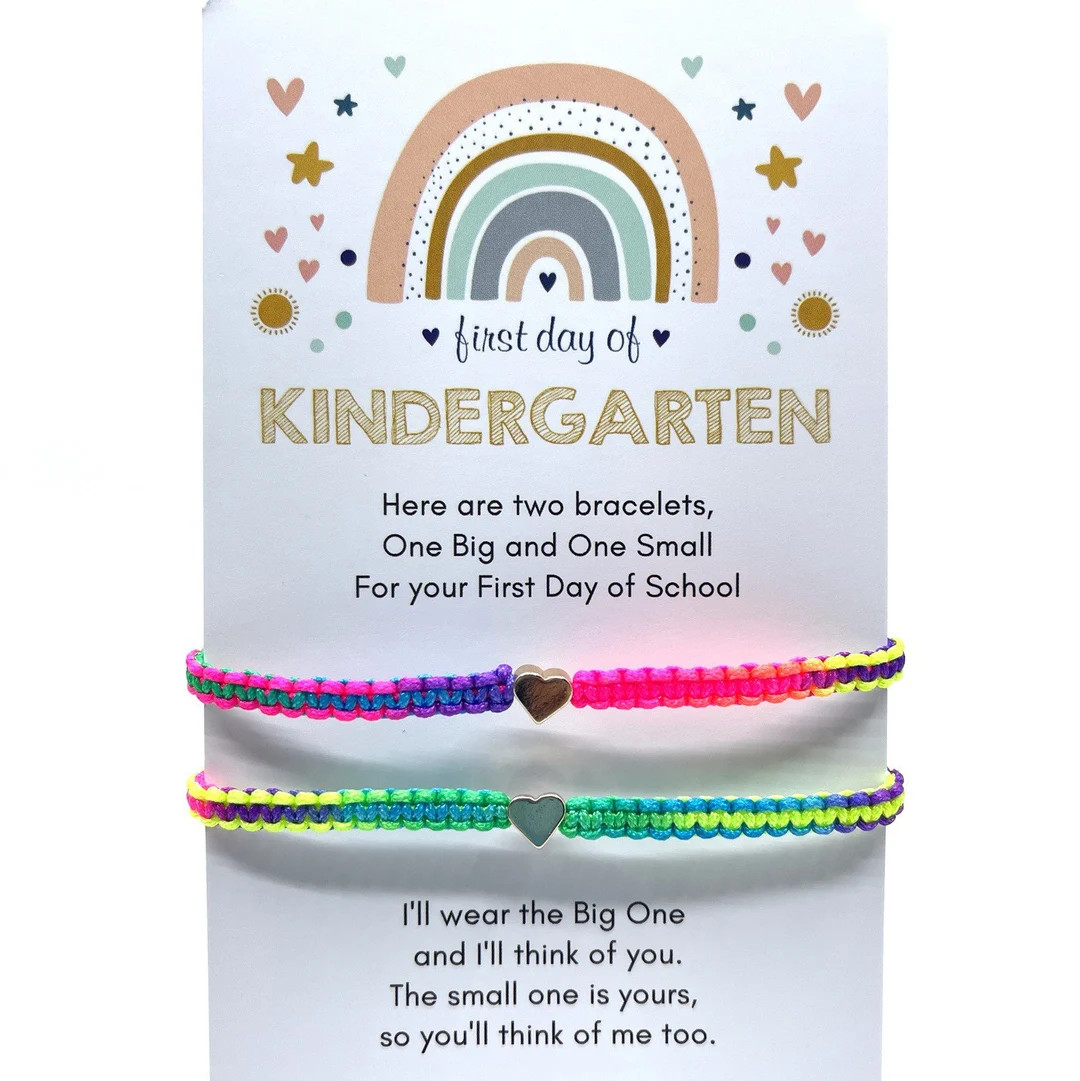 Mommy and Me Heart Rainbow Matching Bracelets, First Day of Kindergarten - Etsy | Etsy (US)