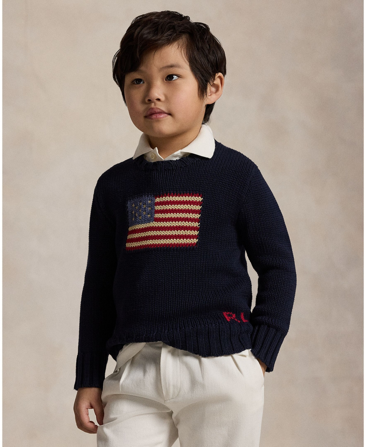 Polo Ralph Lauren Toddler and Little Boys The Iconic Flag Sweater - Hunter navy | Macy's