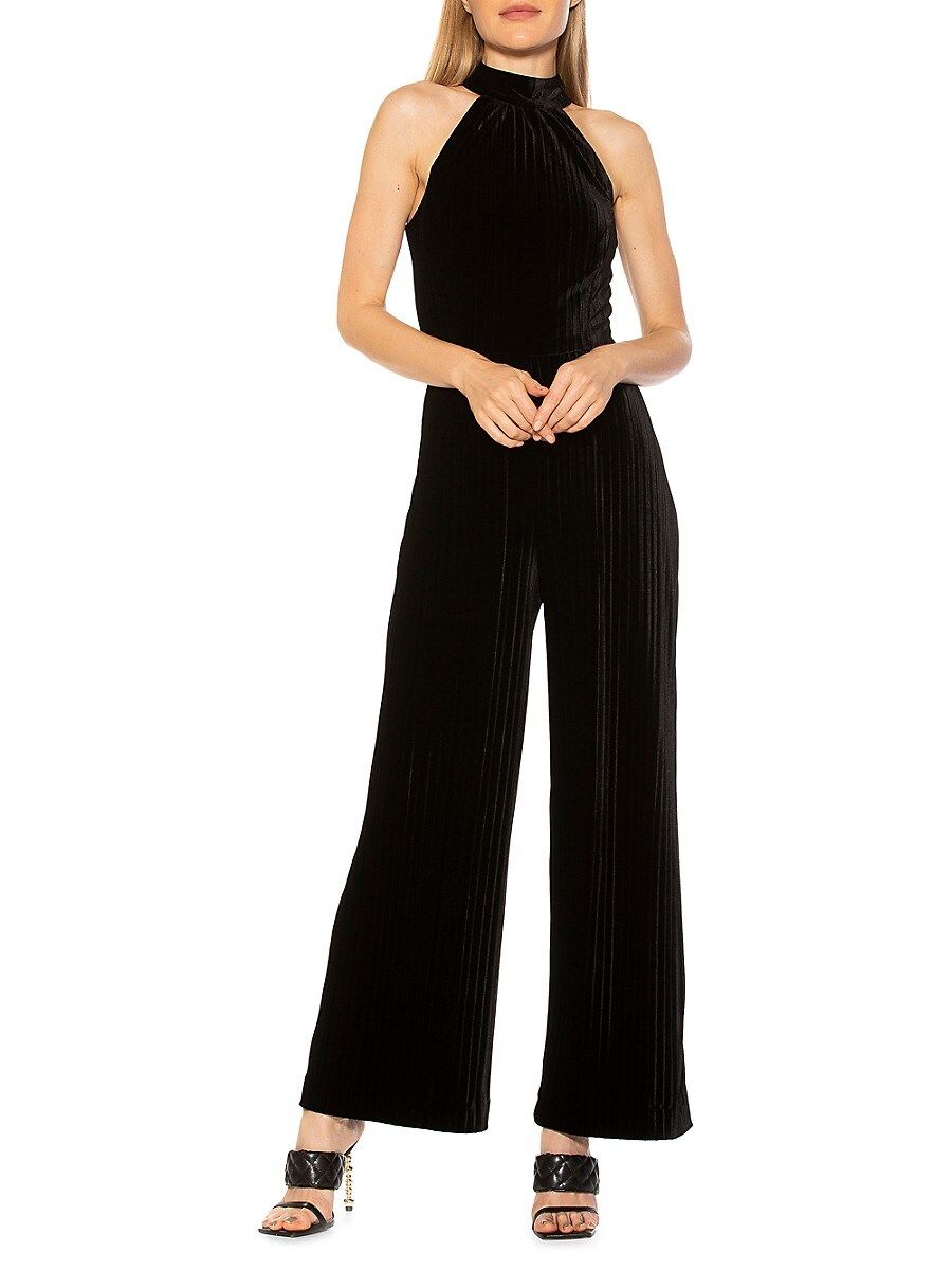 Alexia Admor Women's Halter Velvet Jumpsuit - Black - Size 4 | Saks Fifth Avenue OFF 5TH