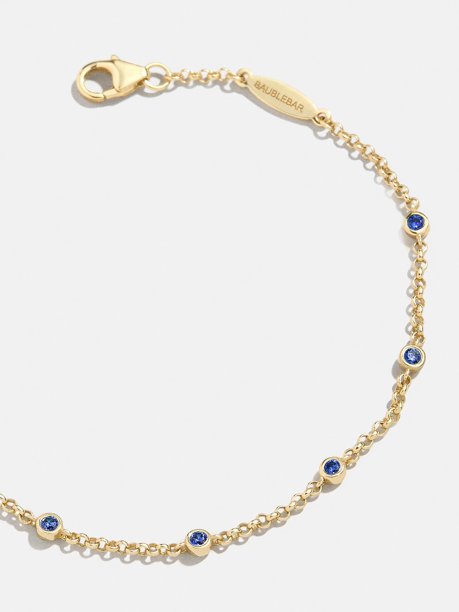 Yasmine 18K Gold Birthstone Bracelet - Sapphire | BaubleBar