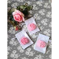 3 Pink Rose Glycerin Soaps - 100G Rose Oil Wedding Favours With Silk Bags Natural Jojoba Oil/Rose So | Etsy (US)