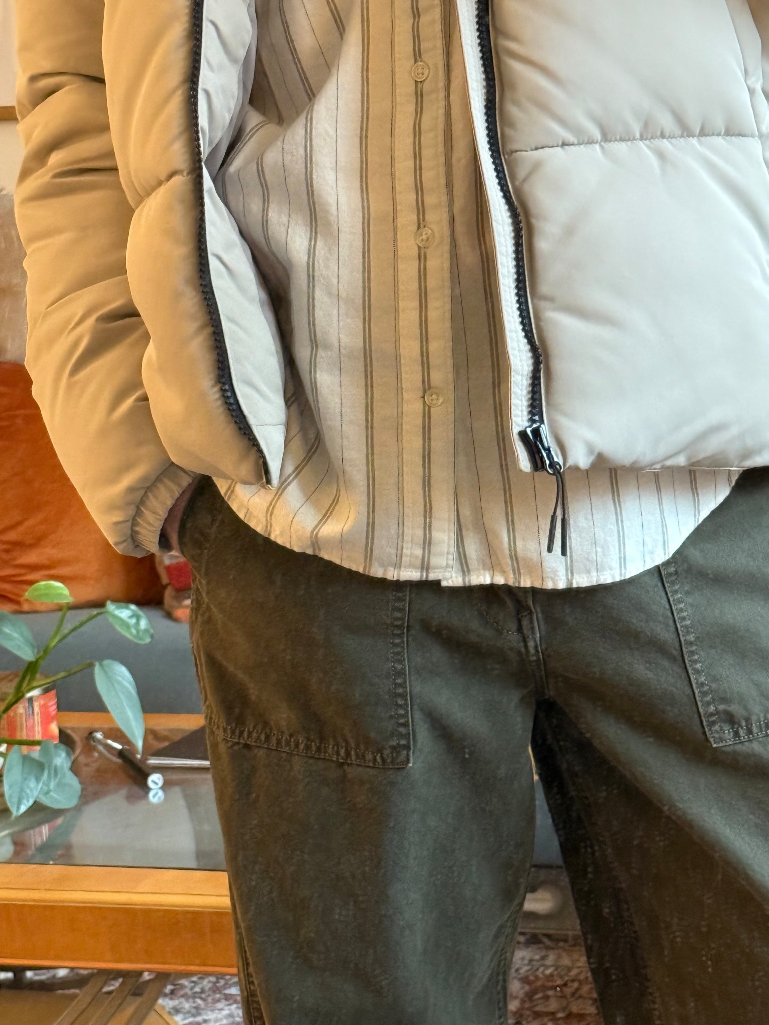 Olive canvas cargo pants with a puffer 🙌

#LTKMens #LTKootd #LTKSeasonal