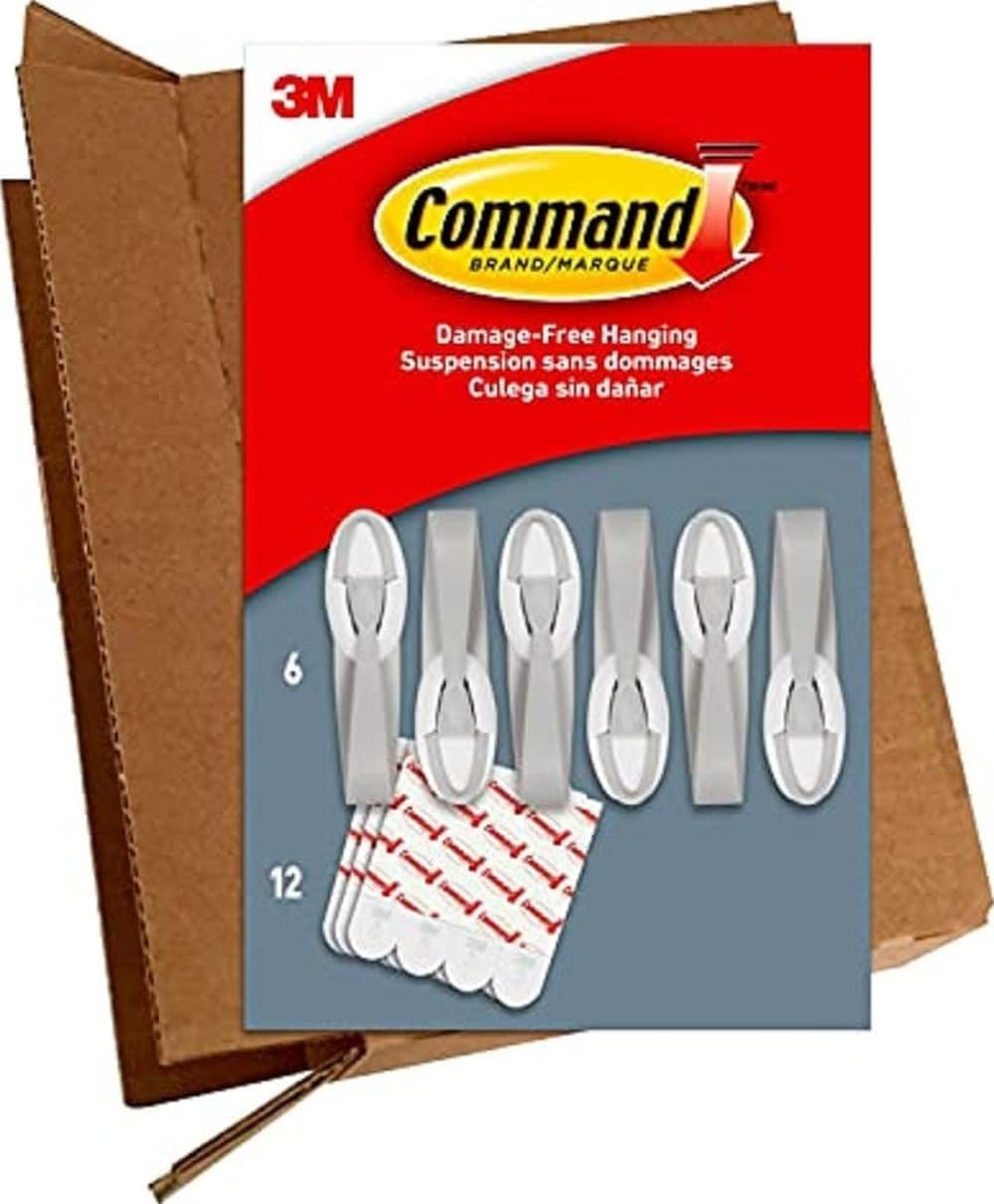 Command Cord Bundlers, Damage Free Hanging Cord Organizer, No Tools Cord Bundler for Hanging Electrical Cables, 6 Gray Cord Bundlers and 12 Command Strips | Amazon (US)