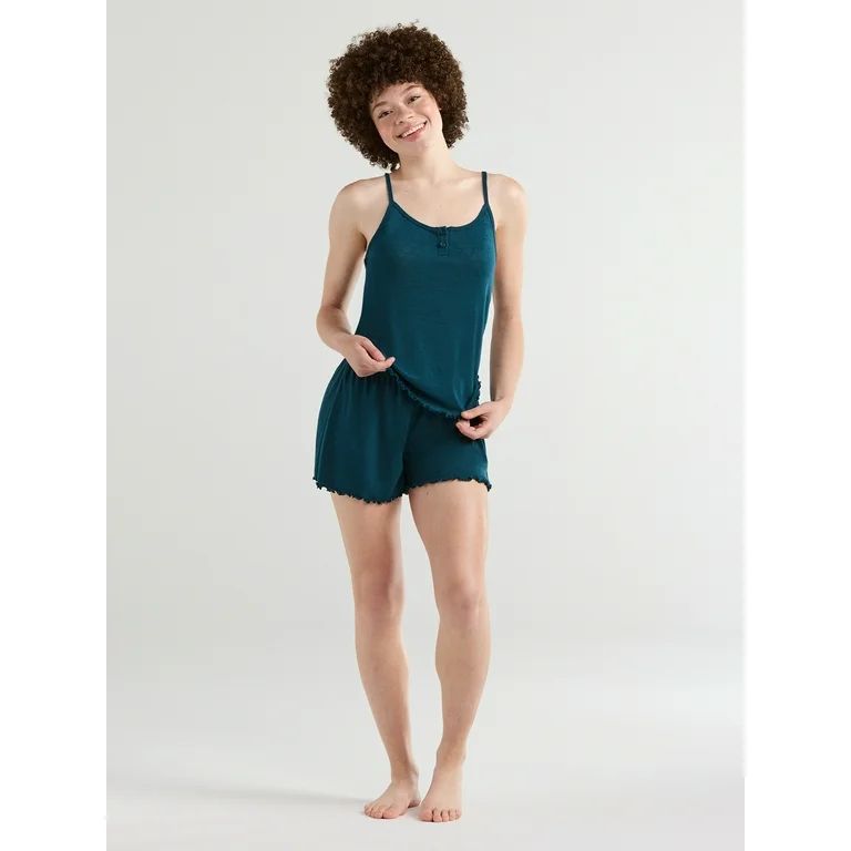 No Boundaries Pointelle Tank Top and Short Sleep Set, Women's and Women's Plus | Walmart (US)