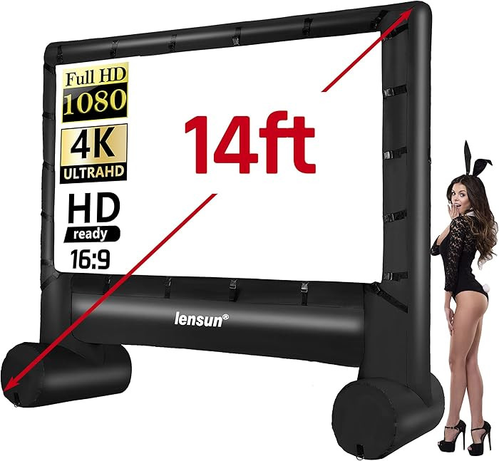 Pro 14 Feet Inflatable Outdoor Movie Projector Screen, Outdoor Blow Projection Screen Mega Projec... | Amazon (US)