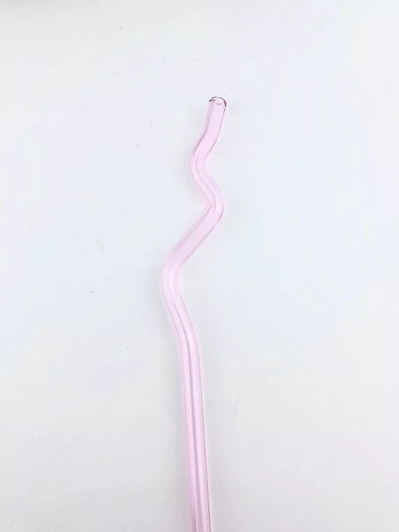 Pink Crazy GLASS STRAW Reusable Straws Bendy Straws Crazy Straws Glass  Straws Pink Straws Unique Gift 
