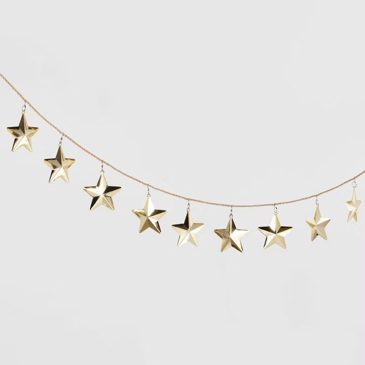 72" Decorative Metal Star Garland Gold - Wondershop™ | Target