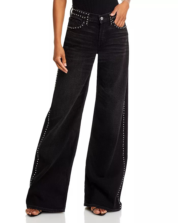 RE/DONE Studded Mid Rise Wide Leg Jeans in Crafted Black Back to results -  Women - Bloomingdale'... | Bloomingdale's (US)