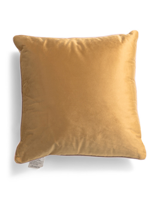 20x20 Velvet Contrast Cording Trim Pillow | TJ Maxx
