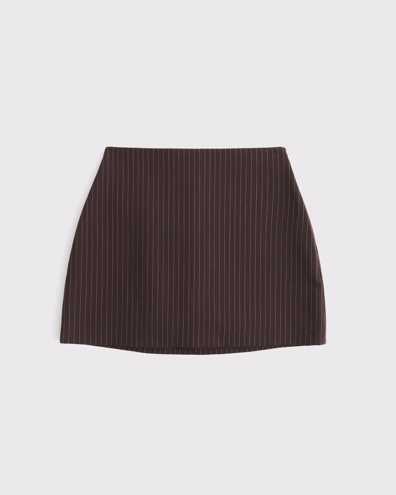 Abercrombie & Fitch Women's The A&F Scarlett Mini Skort in Brown Pinstripe - Size XXS | Abercrombie & Fitch (US)