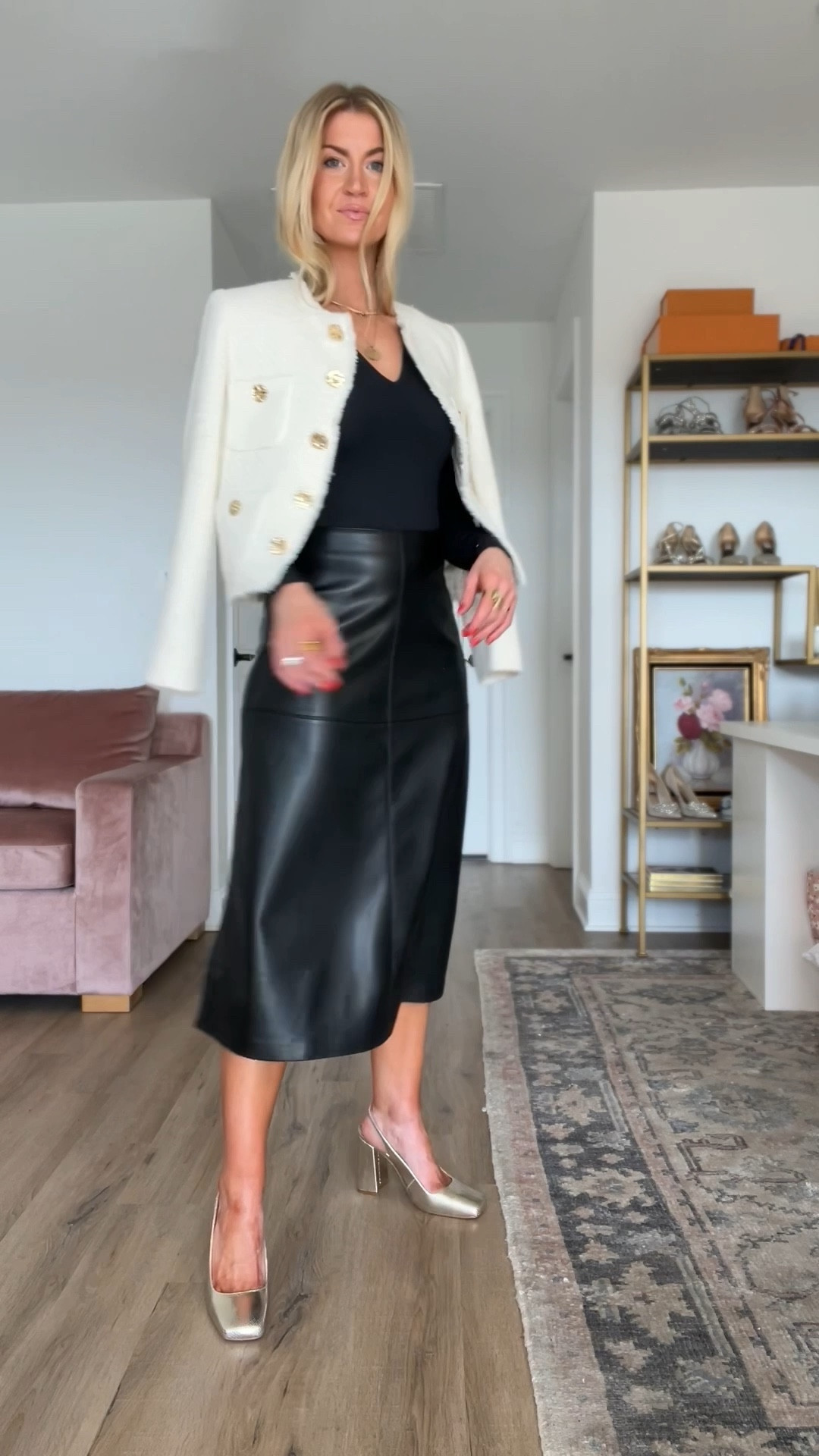 Four ideas for styling a black leather skirt - these would also translate well with a pencil skirt. 

#LTKworkwear #LTKstyletip #LTKHoliday