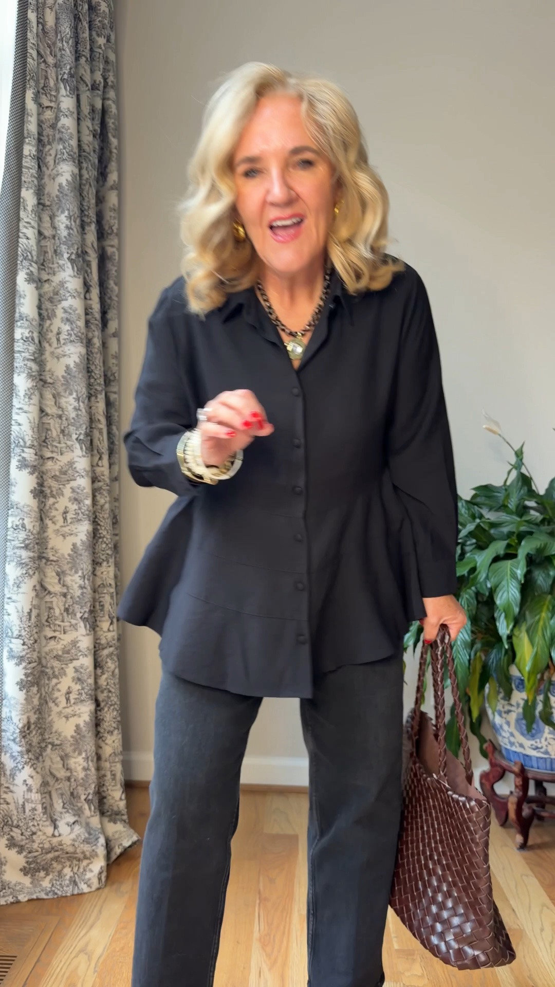Top size medium
Jeans size medium petite 
Love the black paired with burgundy and brown

#LTKOver40 #LTKootd #LTKPetite