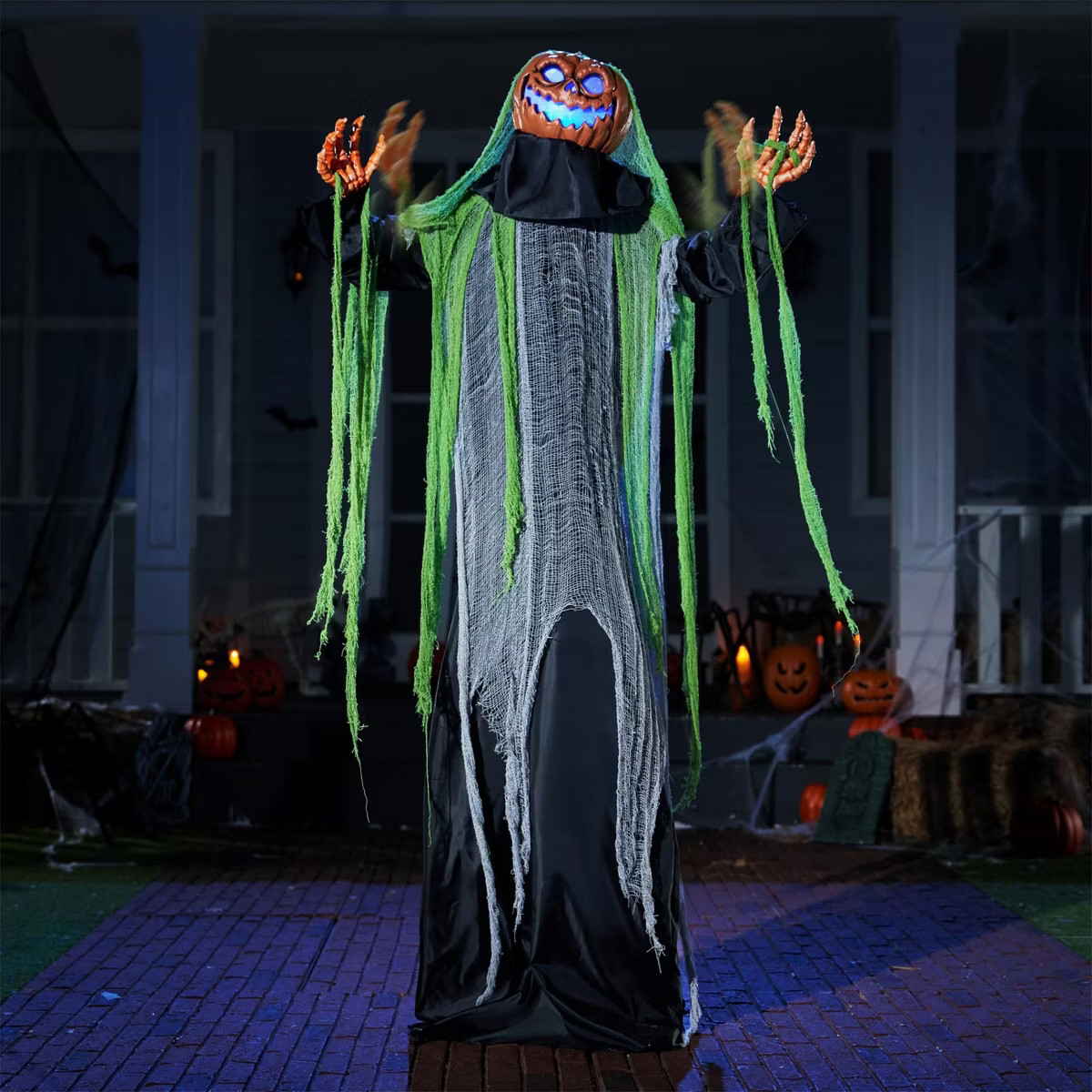 Joyfy 72'' Halloween Standing Pumpkin Ghost Outdoor Decoration, Sound-Actived Life Size Animatron... | Target