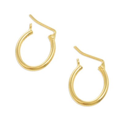 Small Gold Plated Hoop Earrings from Peru (.7 Inch) | NOVICA