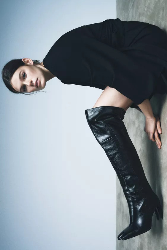 EXTRA TALL HEELED LEATHER BOOTS LIMITED EDITION | Zara US