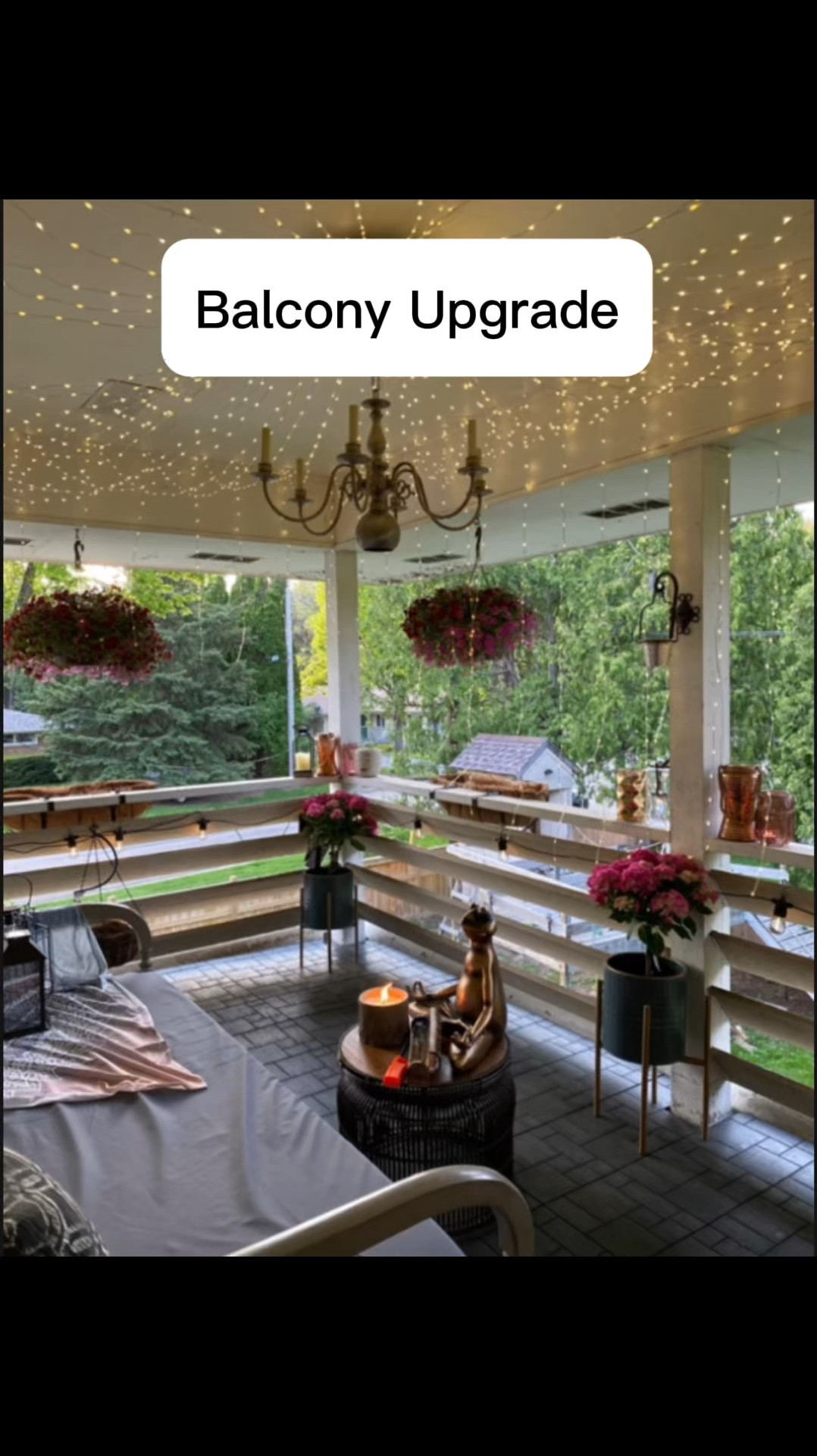 Do you have a covered sunroom or balcony and want to make it into a calming space for rest and relaxation? This transformation went viral on Tiktok & I think it was the draped lights and chandelier that stole the show. I thrifted much of this and have tagged similar items for your to recreate your version of a self-care spacee

#LTKSeasonal #LTKStyleTip #LTKHome
