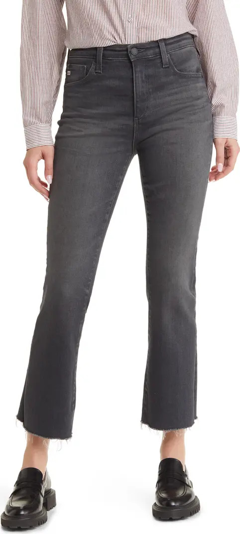 Farrah Raw Hem High Waist Crop Bootcut Jeans | Nordstrom
