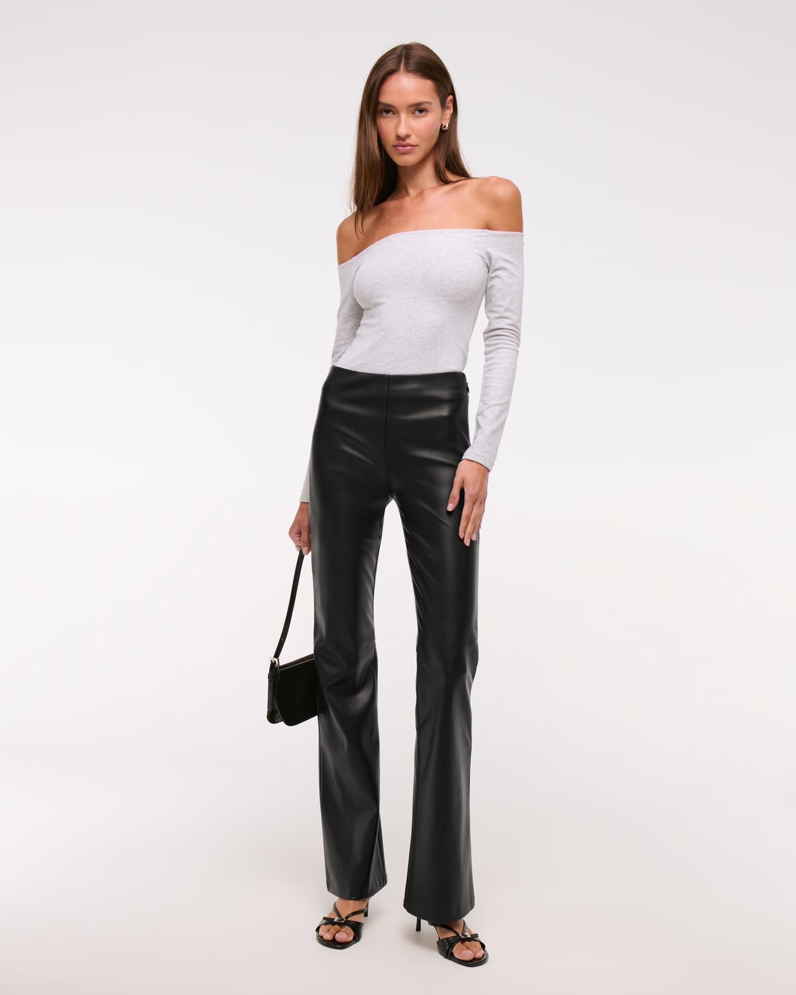 High Rise Slim Boot Vegan Leather Pant | Abercrombie & Fitch (US)