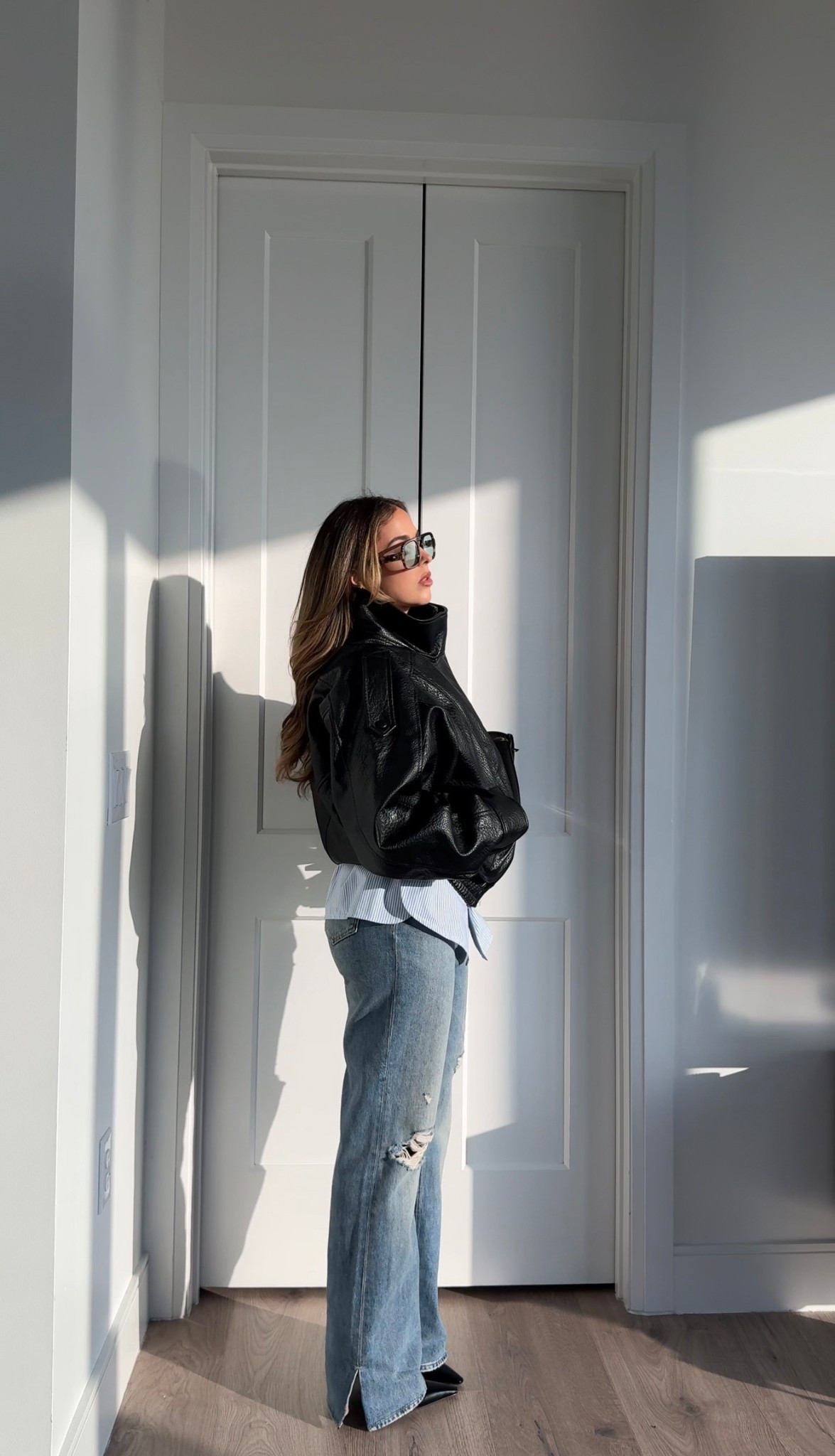 Glasses are Eliza Johnson and bag is Verified. I wear a size 26 in jeans and small in the coat. Xs in the shirt! MEDIUM in the skims. I size up one  

#LTKootd #LTKSeasonal #LTKPetite