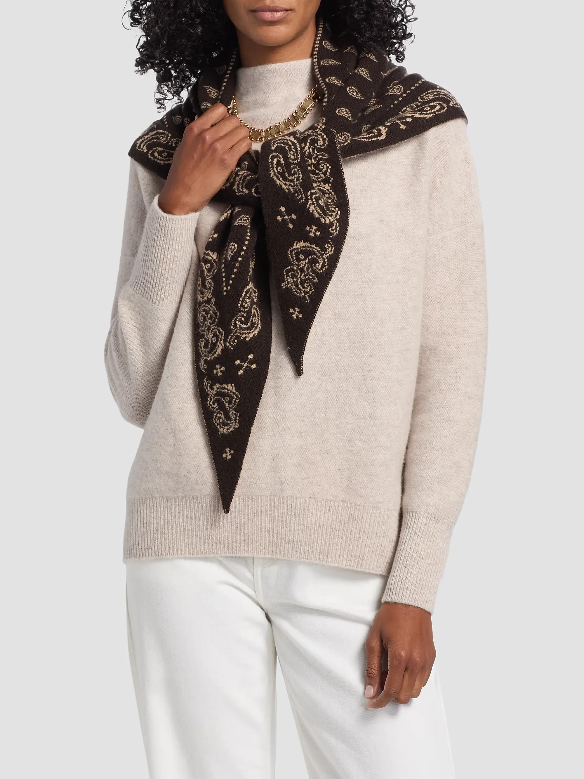 Guest in Residence Cashmere Paisley Triangle Bandana | Saks Fifth Avenue | Saks Fifth Avenue