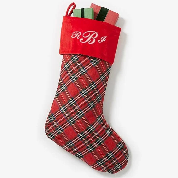 Yuletide Classic Personalized Tartan Plaid Stocking | Personalization Mall
