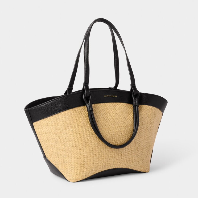 Riviera Raffia Tote Bag in Black | Katie Loxton Ltd. (UK)