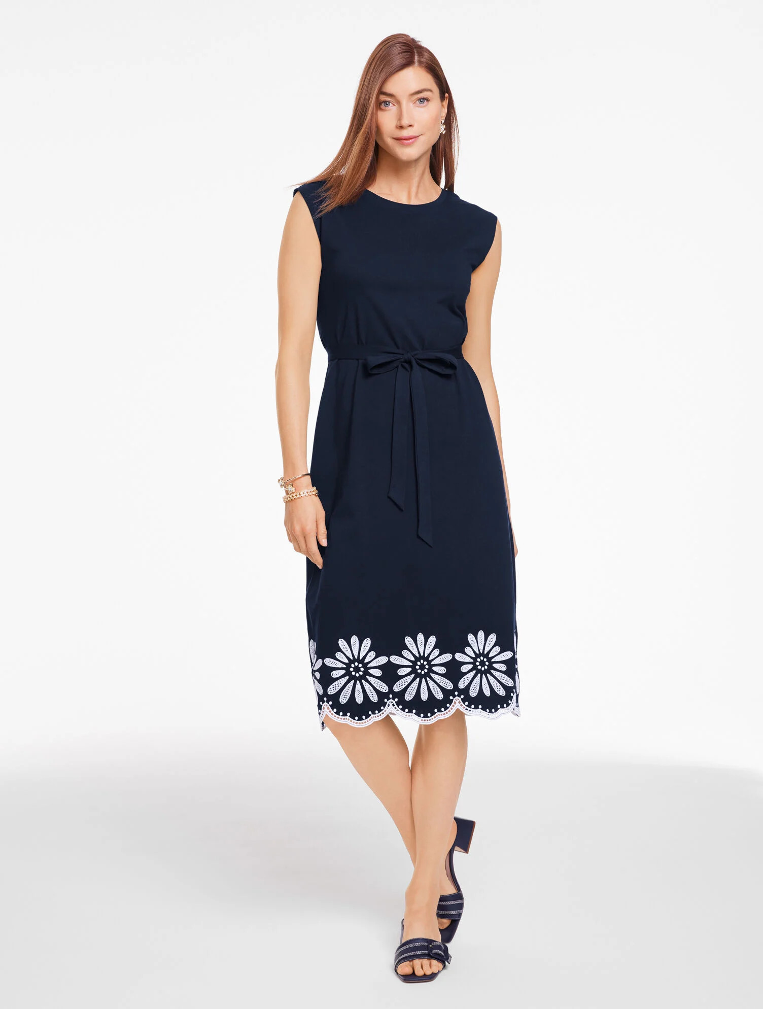 Eyelet Embroidered Midi Dress | Talbots