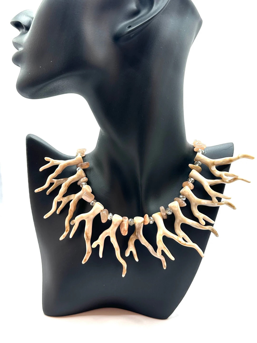 Beige Coral Imitation Statement Choker Necklace - Etsy | Etsy (Global)