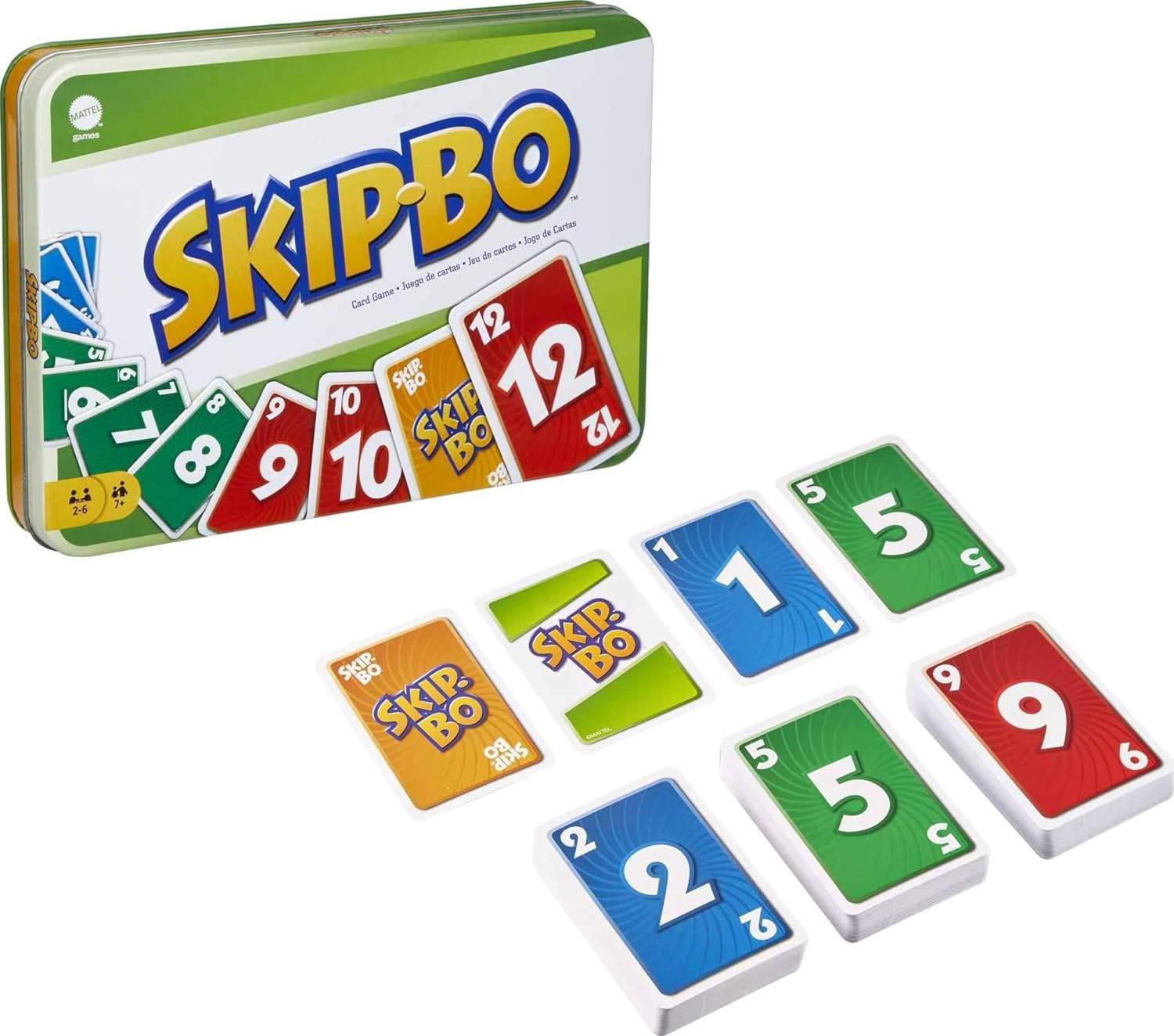 Mattel Games Skip-Bo Card Game in Storage & Travel Tin for Kids, Adults & Families, Color Blind A... | Amazon (US)