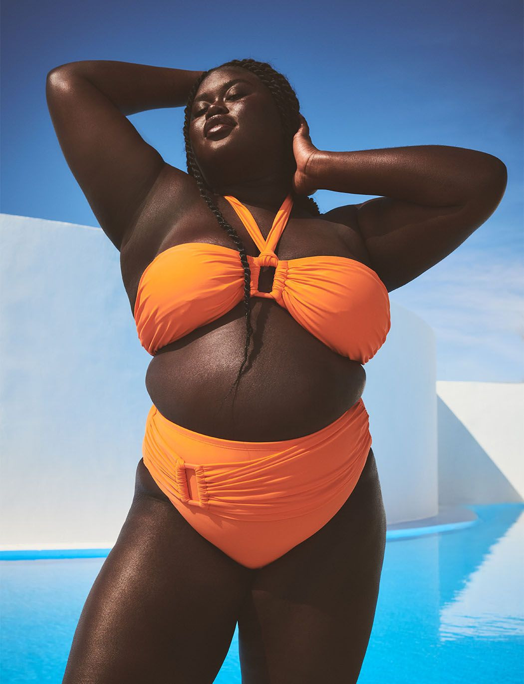 Gabi Fresh Swim x ELOQUII High Waisted Bikini Bottom with Side Sash | Eloquii