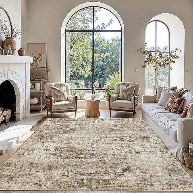 9x12 Area Rugs for Living Room Washable: Abstract Large Rug for Dining Room Bedroom Carpet Non Sl... | Amazon (US)