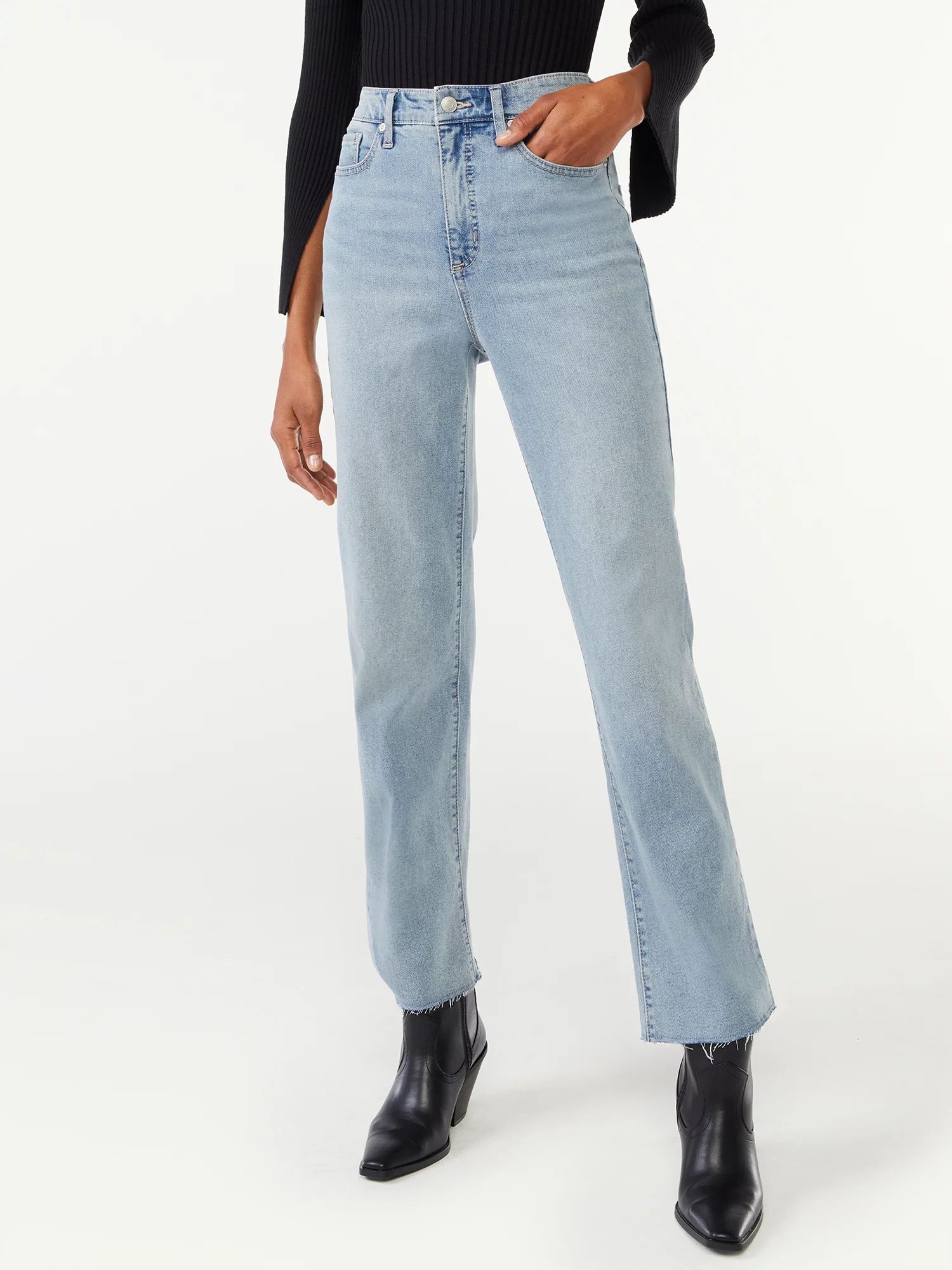 Scoop Women's Benton High Rise Straight Ankle Jeans - Walmart.com | Walmart (US)