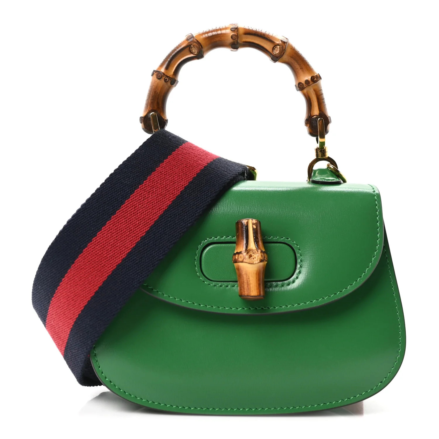 Gucci Boarded Dyana Lux Calfskin Mini Bamboo 1947 Top Handle Bag Spring Green 1912684 | FASHIONPHILE (US)