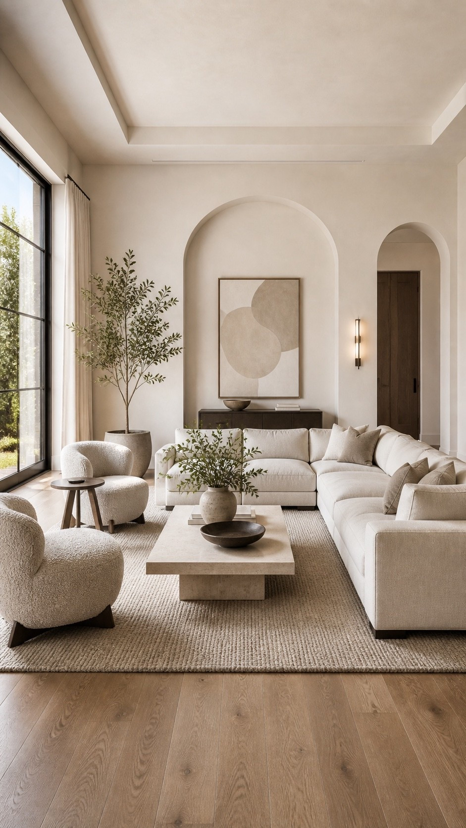 Soft neutral living room with sculptural curves, arched details, and a calm elevated organic feel.

#livingroomdesign #organicmodern #neutralinterior #modernlivingroom #interiordesign #homedecor #archeddetails #softminimalism #warmminimalism #livingroominspo #modernhome #cozyhome #interiorinspo #eleganthome #calmhome #homeinspiration #pinteresthome #ltkhome #refinedinteriors #contemporaryliving