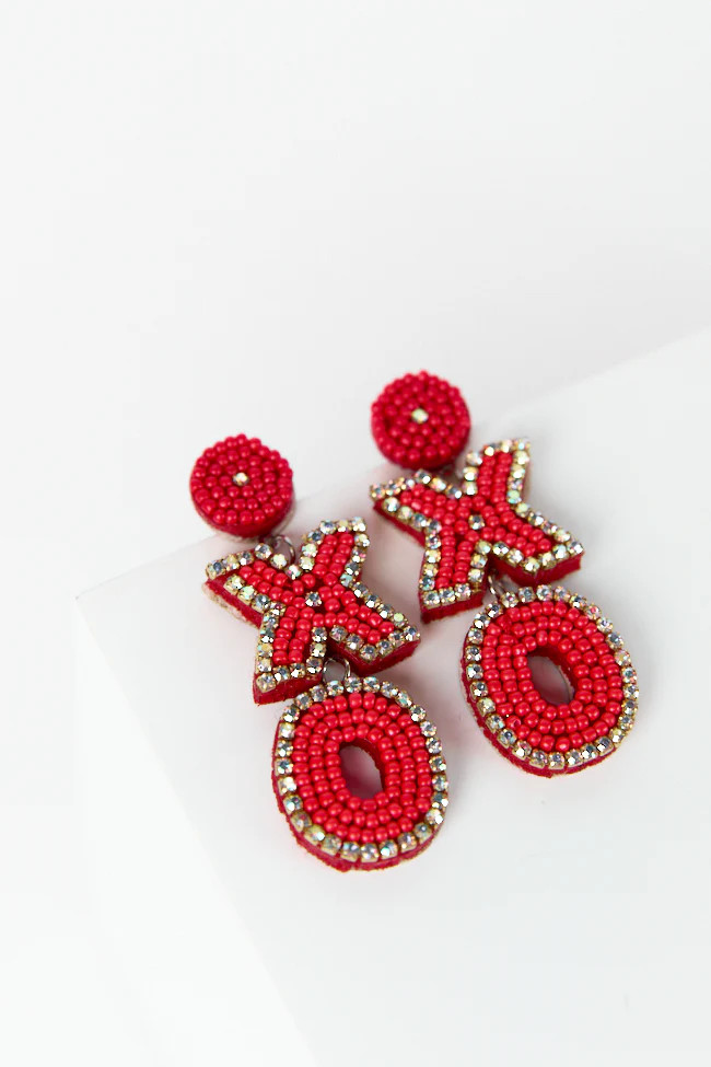 XO Beaded Earrings | Pink Lily