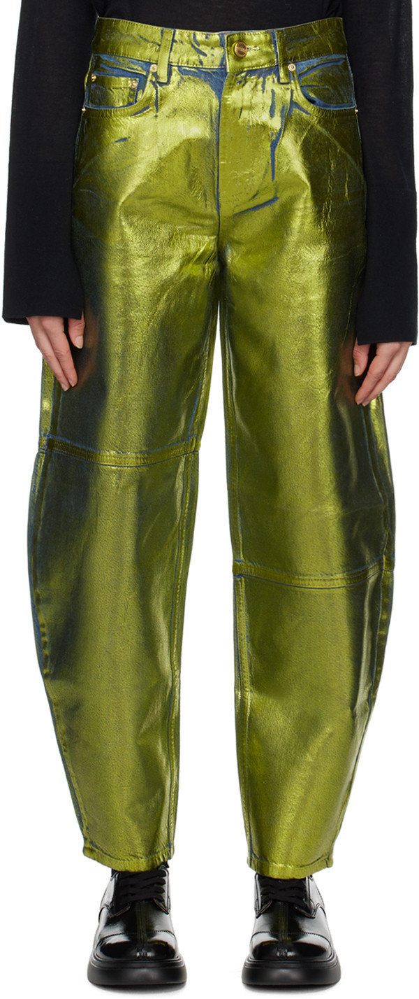 GANNI Green Stary Jeans | SSENSE