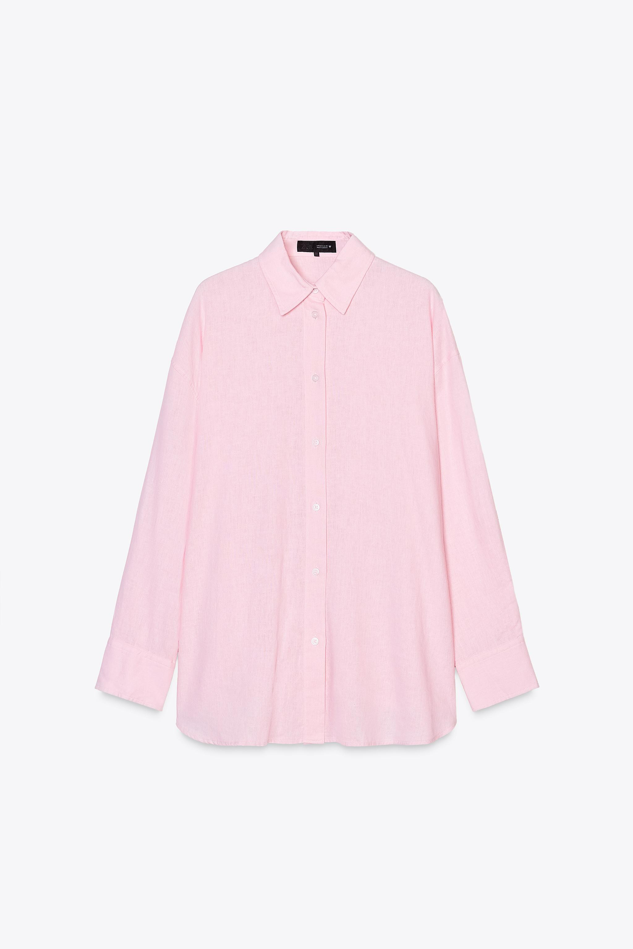 OVERSIZE LINEN BLEND SHIRT | Zara UK