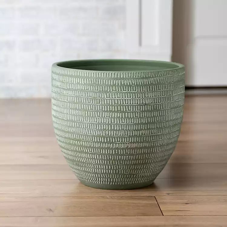 Green and White Dotted Planter, 15 in. | Kirkland's Home