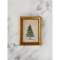 Pine Tree Art Print - Unframed Original Oil Painting Artwork Simple Winter Piece | Etsy (US)