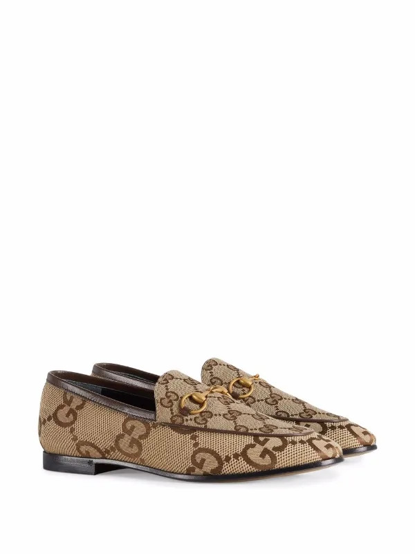 Gucci Jordaan Monogram Loafers - Farfetch | Farfetch Global