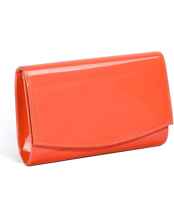 WALLYN'S Women Patent Leather Wallets Fashion Clutch Purses, Evening Bag Handbag Solid Color | Amazon (US)