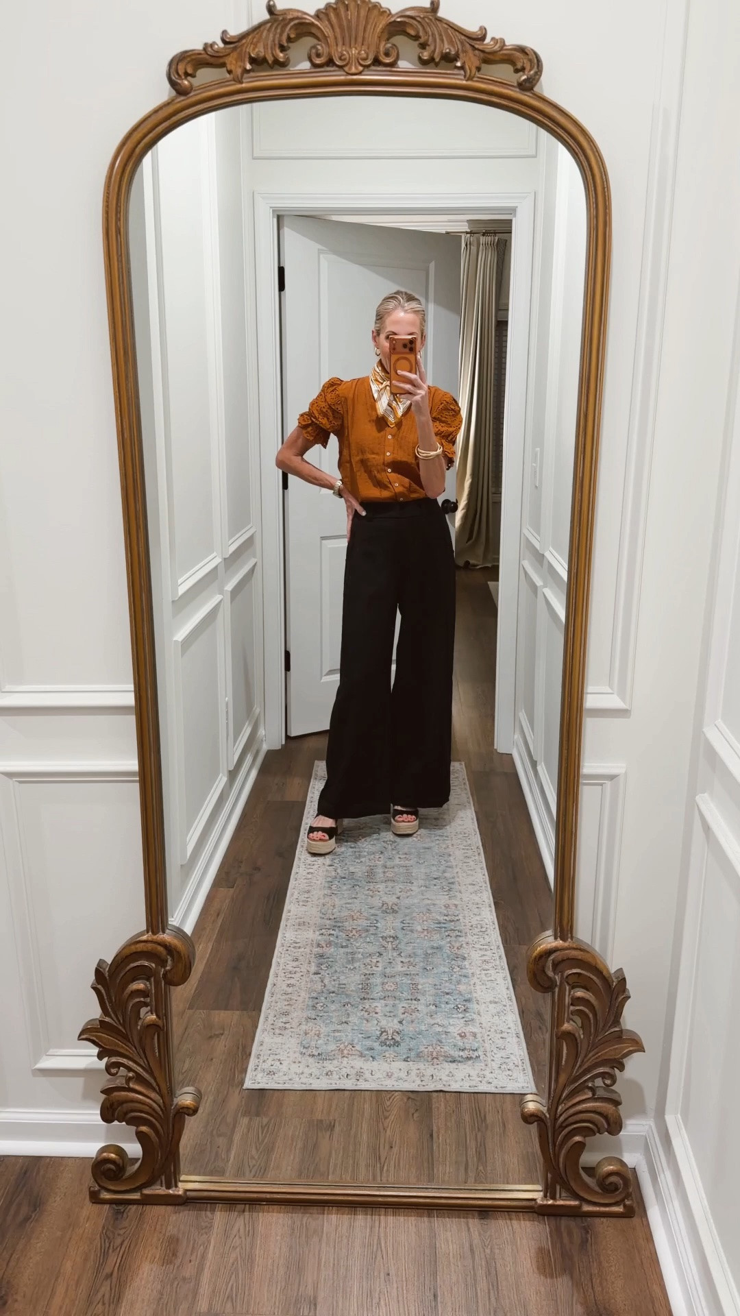 Today’s OOTD! Amazon pants Walmart top both under $30.