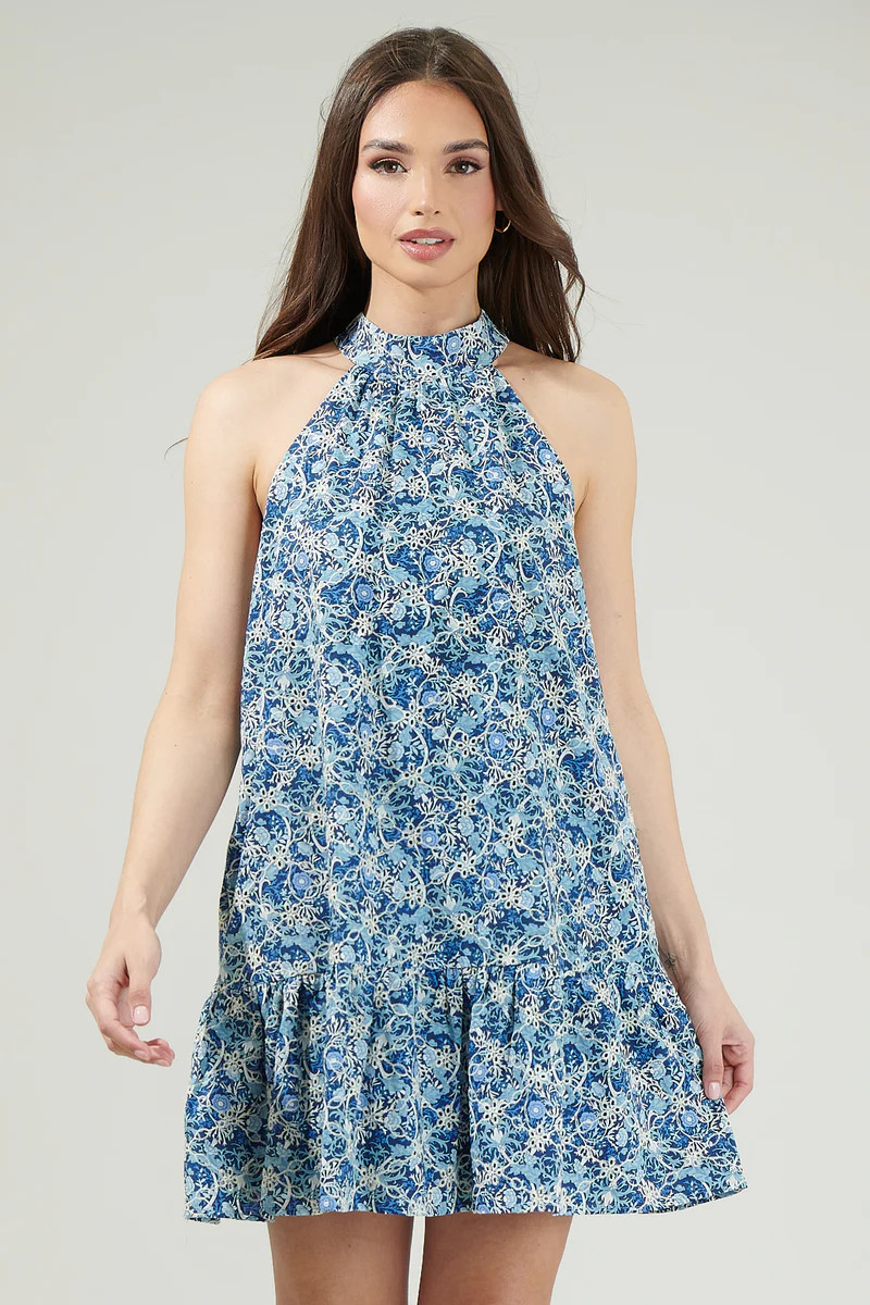 Laly Embroidered Mini Ruffle Dress | Sugarlips