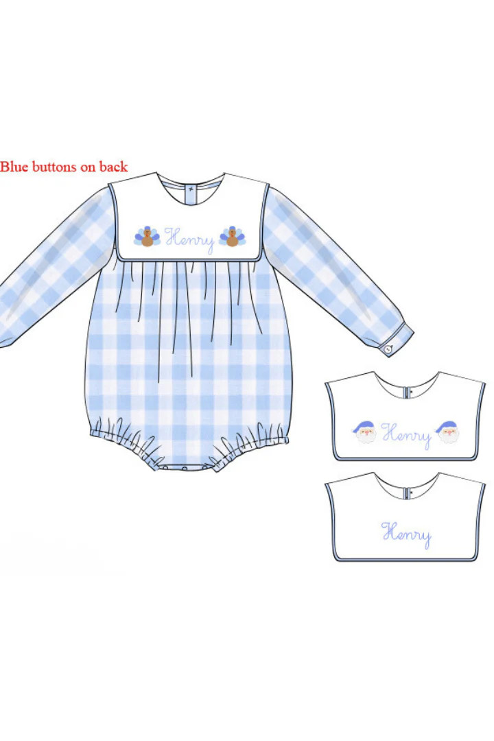 Pre-Order Custom Name Gingham Interchangeable Bubble | The Smocked Flamingo
