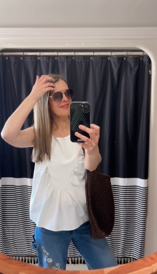 Easy summer outfit that still feels put together 🤍
This bubble hem tank is one of those tops that makes jeans look instantly styled with zero effort. Added oversized sunnies + a woven tote and called it done. ☀️

#LTKootd #LTKgrwm #LTKmomlife
