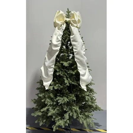 Ivory Jumbo Satin Christmas Tree Topper Bow, 22"x56", by My Texas House | Walmart (US)