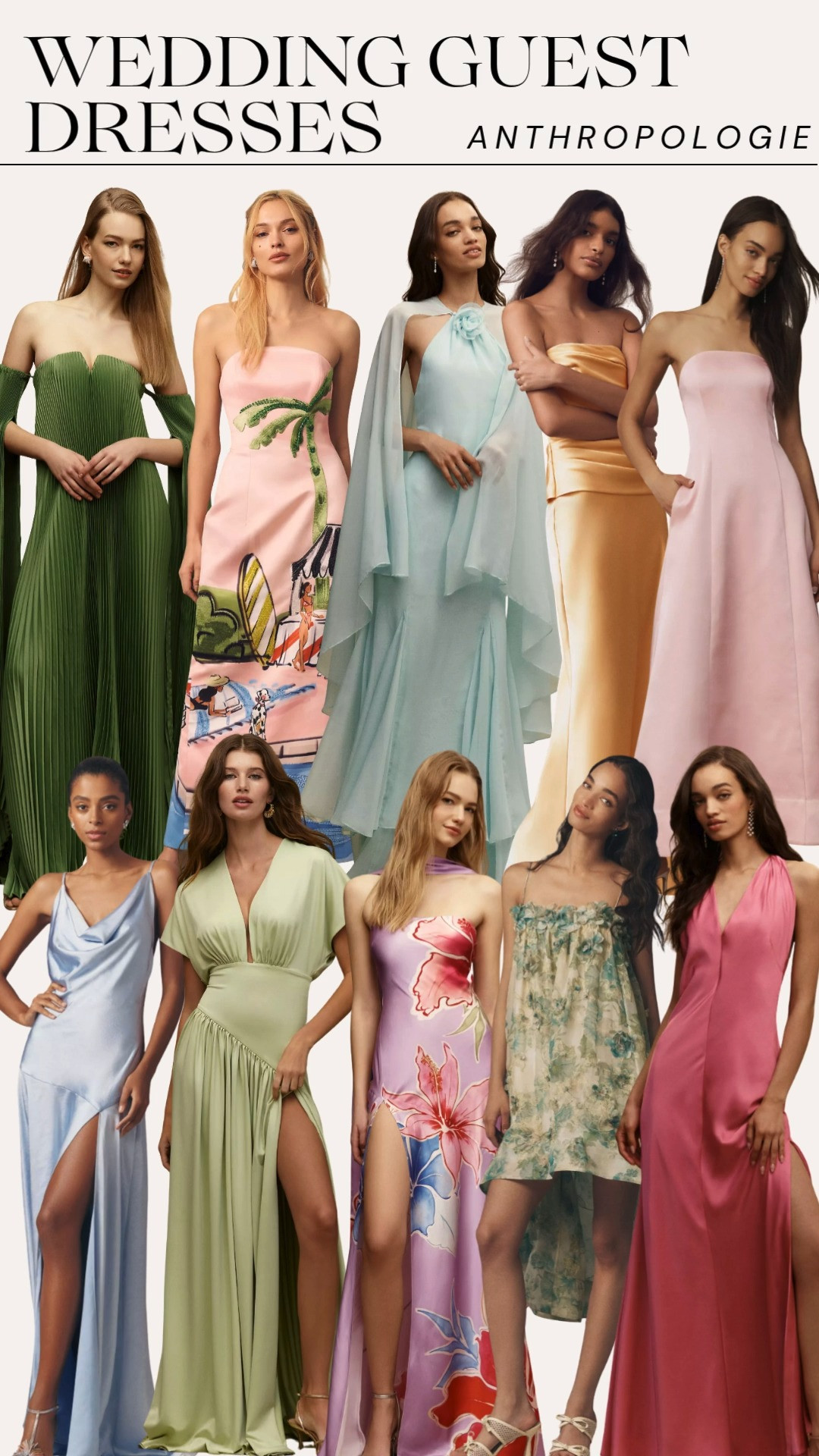 Spring wedding guest dresses I'm loving from Anthropologie! Such gorgeous spring colors and styles. 

 #LTKSeasonal #LTKWedding